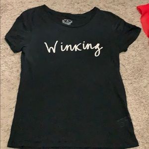 Black Linen j. Crew “Winking” tee